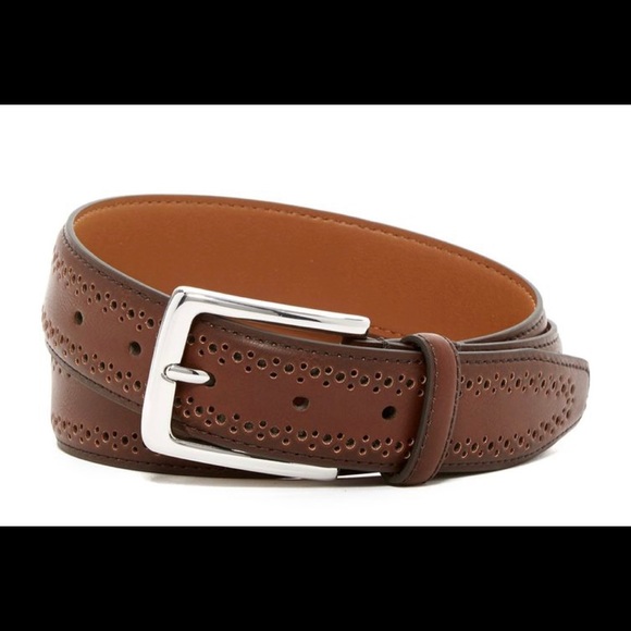 New Broletto Amaro Brogued Mens Belt Brown 38 - Picture 5 of 5